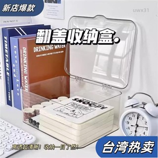 ⭐新店開張⭐亞克力 透明 收納盒 帶蓋防塵整理盒 辦公室 書桌置物筐 化妝品收納盒 零食雜物框 儲物盒 HA0L454