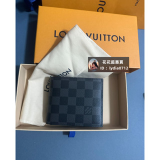 精品現貨 LV 路易威登 AMERIGO N60053 黑灰色棋盤格 對折短夾 男士短夾 皮夾 零錢包 免運