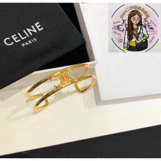 精品現貨 Celine TRIOMPHE 簍空 金色 金屬 大 凱旋門 LOGO 手環 手鐲 現貨