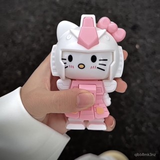 【臺灣熱賣】新款HelloKitty變臉kt貓機甲玩具鑰匙扣掛件高達創意玩具情侶閨蜜