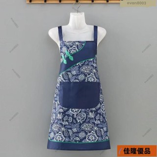 低價熱賣🔥H中式民族風復古防水防油圍裙 防水圍裙 烘焙圍裙 咖啡圍裙 廚房圍裙 工作服 掛脖圍裙廚房家用做飯耐髒透氣圍