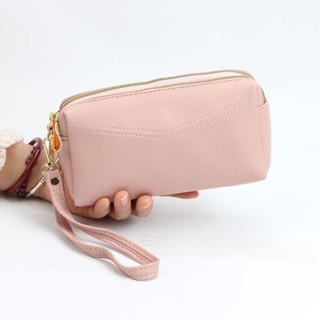 Bag House👜 【容量大】包包新款手拿包荔枝雙層拉鏈零錢大容量手機長款女士小包錢包時尚