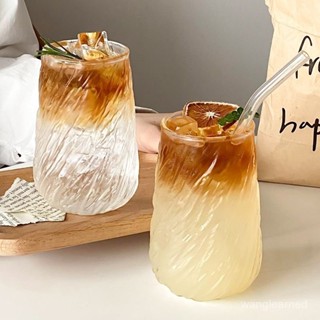【臺灣出貨】玻璃咖啡杯大容量冰美式拿鐵杯透明女高顔值冷飲杯耐熱水杯子家用