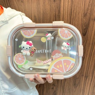 喵喵小鋪🐱恰帕狗凱蒂貓便攜304不銹鋼便當盒可微波上班族學生帶飯保溫飯盒
