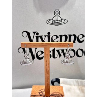 Vivienne Westwood 西太後專櫃品質PINA鉚釘立體透明珠土星耳環 個性耳環經典星球耳飾