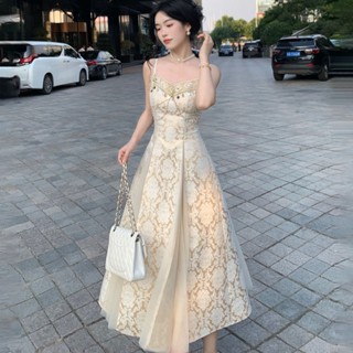 語馨潮流女裝🌟【米芝婭】2025年春季新款高階感宮廷風輕禮服裙提花生日裙