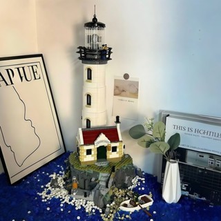 相容樂高燈塔積木3d立體建築係列拚裝玩具創意模型擺件女生日禮物