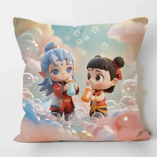 🌸臺灣發貨🌸【毛絨材質】可愛搞怪哪吒頭像抱枕 創意卡通兒童 禮物 臥室 宿捨 床頭靠墊 午睡枕頭
