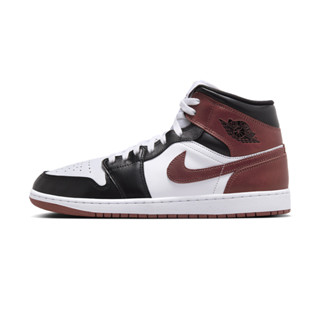 Nike Air Jordan 1 Mid Se 男鞋 黑白棕色 AJ1 皮革 透氣 喬丹 休閒鞋 HF3216-102