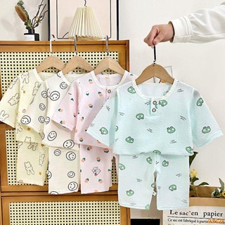 兒童家居服套裝男童女童夏季薄款空調服寶寶夏天睡衣身高+20拍【COCO】