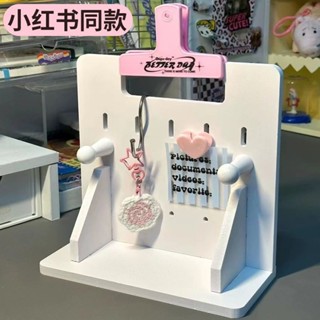 臺東出貨♕桌面收納 洞洞板置物架辦公工位桌面立式多圓孔收納架宿舍書桌上裝飾萬能板收納盒