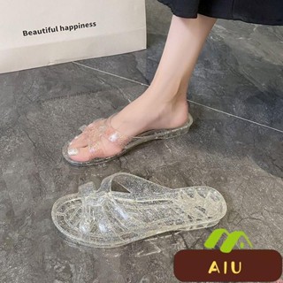 好物推薦 【不吸水不臭腳】高顏值水晶涼拖鞋女室內居家潮款一字拖平底鞋浴室拖鞋 室內拖鞋 防滑