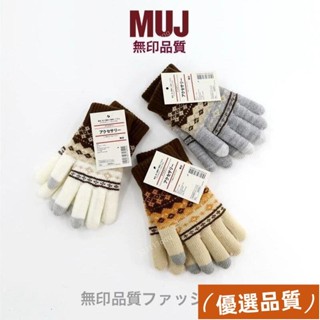 【熱賣新品🔥無印MUJ羊絨手套觸屏保暖加絨加厚秋冬男女防寒騎行羊毛針織手套 KVDI
