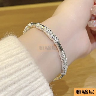 s925銀手鐲女繁花手鐲推拉式素圈銀鐲子相思藤銀手環串手飾品新R25