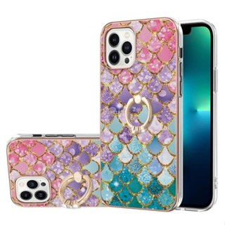 iPhone 16 pro max 七彩鱗片 蘋果 16pro電鍍手機殼 雙面覆膜指環支架護 16 plus殼