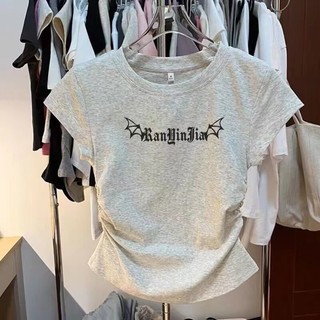 Mimo⭐女童純棉T恤修身中大童卡通短袖夏季兒童短款上衣印花