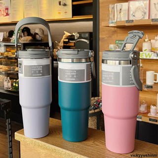 手持雙飲車載杯304不銹鋼保溫杯戶外便攜車載冰淇淋杯咖啡杯