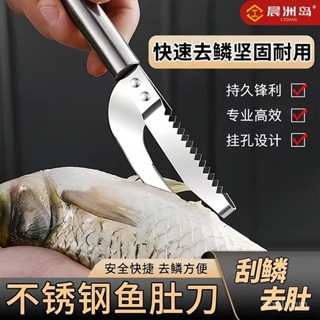 🔥臺灣出貨🔥【92%好評率】不銹鋼開魚肚刀魚鱗刨去鱗破肚二閤一魚肚魚腸剔除刀園林工具配件