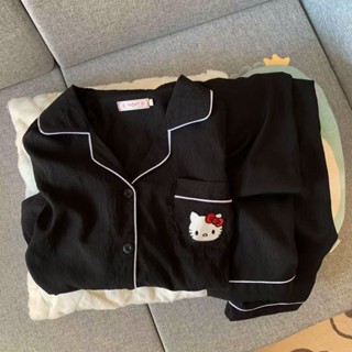 🔥臺灣出貨🔥【雲朵棉手感柔軟】新款純棉kitty睡衣女士ins風夏季短袖短褲可愛卡通學生家居服套裝