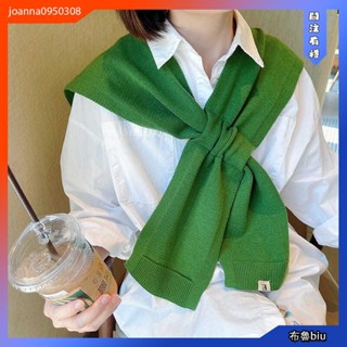 💙BlueBiu💙【暖暖小披肩~】韓國東大門純色小披肩女秋冬外搭坎肩韓版百搭ins潮針織毛線圍巾