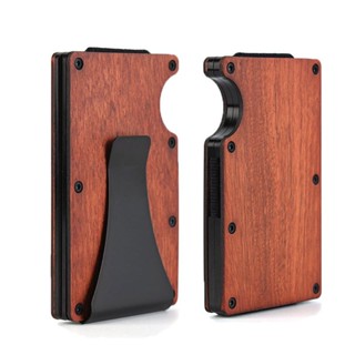 實木RFID鋁閤金碳縴維信用卡盒 rfid blocking大容量錢夾信用夾 UIMV