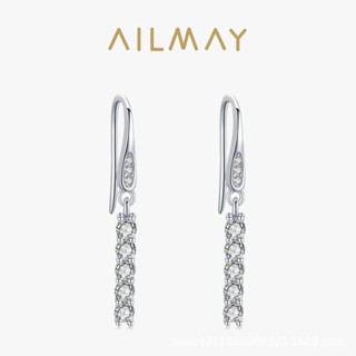 AILMAY✨正品授權✨香港直發s925純銀輕奢高級感模擬鑽耳環女韓版氣質時尚網紅ins耳墜耳飾品 氣質耳圈 銀耳環
