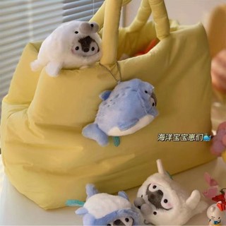 全店促銷 日系海豹鯨魚企鵝吊飾毛絨玩偶可愛情侶揹包掛飾小鑰匙扣書包吊飾ins日系海豹鯨魚企鵝吊飾毛絨玩具公仔吊飾鑰匙扣軟