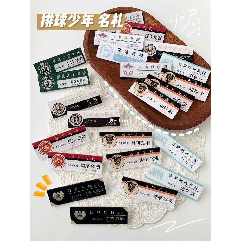 臺灣出貨💯【5520人好評】排球少年周邊胸牌名札日向影山胸針研磨山口忠衣服包掛件痛包徽章 排球少年周邊 交換禮物