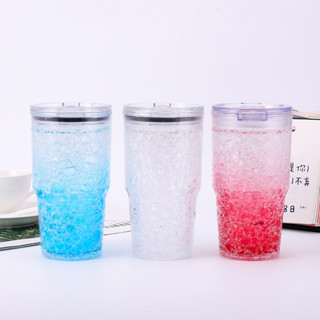 【新品推薦】高顏值網紅韓版夏日碎冰杯吸管杯女生大容量水杯可愛塑膠冰酷水杯