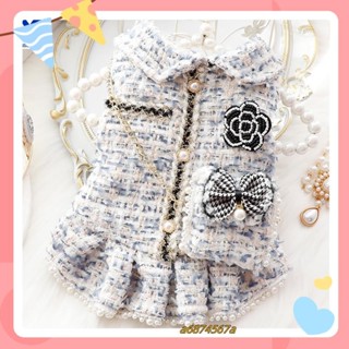寵物優選 寵物洋裝 狗衣服 貓咪衣服 狗狗衣服秋冬裝貓公主裙名媛小香揹包小型犬泰迪 寵物衣服 萌寵樂