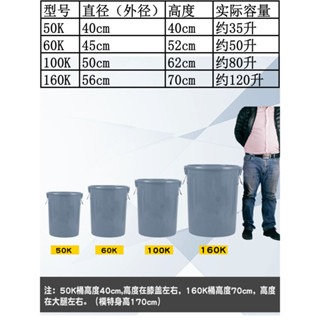 【新品推薦】6S加厚特大號收納桶圓桶無蓋有蓋灰色銀灰色垃圾桶其他垃圾生活垃