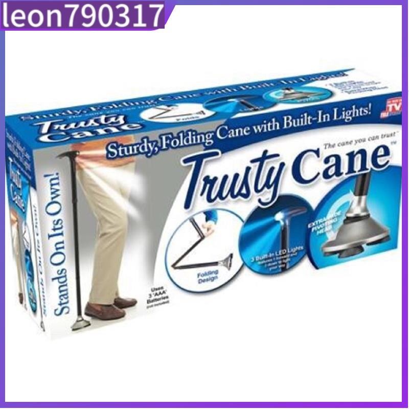 Trusty Cane Folding LED Light Quad Cane Walking Stick with F