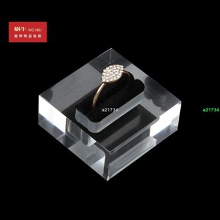 免運🚀🚀新款透明亞克力戒指展示架飾品有機玻璃戒指託透明戒指座磨砂款包裝