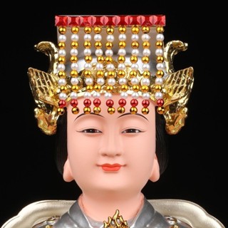 臺灣出貨 佛像擺件 【精美工藝】12寸16寸19寸26寸媽祖雕像天上聖母娘娘神像海上家用樹脂新款銅彩神尊 鎮宅供奉 佛像