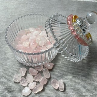 【熱銷免運】粉水晶桃花色消磁石水晶凈化充能玻璃碗首飾收納盒ins清倉水晶消磁盒 首飾收納盒 消磁盒 手串收納盒 水晶收納