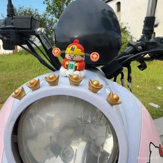 ✨桃園有貨/免運✨電動車財神爺個性創意頭盔金元寶電瓶車汽車機車載擺件裝飾品