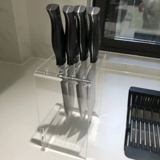 【新品推薦】刀具插置物架亞克力刀架收納防銹廚房架臺面家用刀座菜刀