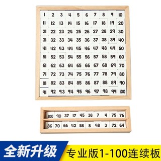蒙氏數學教具100數板連續蒙特益智蒙臺梭幼兒園兒童早教玩具xw546jhps7