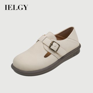 IELGY 皮鞋女2025平底單鞋女軟底百搭圓頭法式s