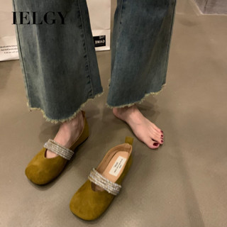 IELGY 法式平底水鑽單鞋女2025時尚軟底溫柔芭蕾風瑪麗珍鞋