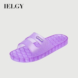 IELGY 女式拖鞋夏季時尚防滑耐磨塑膠透明水晶人字拖