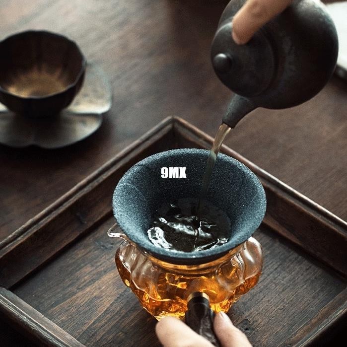 茶具配件 無孔過濾 氧化鋁礦石茶濾 創意陶瓷過濾網茶漏 玻璃公道杯配件 創意茶漏 濾茶器-9MX