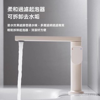 【破損包賠】極簡水龍頭 冷熱水洗臉池麵盆旋轉奶白色水龍頭 臉盆水龍頭 麵盆水龍頭 浴室水龍頭冷熱水龍頭