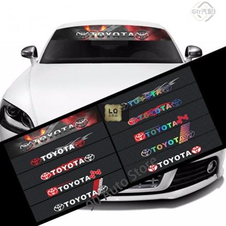 2適用於豐田Toyota Land Cruiser Yaris 汽車前檔碳纖維貼紙 反光後檔車貼 前後擋風玻璃貼紙