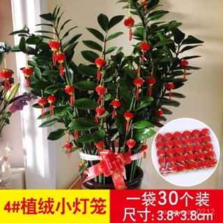【子悅優選】新年室內裝飾大紅植絨小燈籠樹上小掛件綠植戶外結婚喜慶小紅燈籠 7F1Y