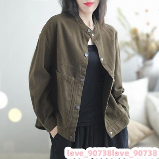 新中式-古風-禪意-國風-民族風-服飾春秋長袖外套女 女長袖襯衫 襯衫外套女 複古寬鬆棉質百搭時尚休閒小眾夾剋上衣女