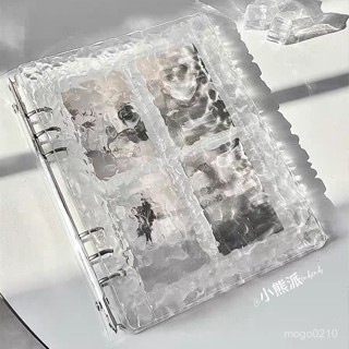 【臺灣熱賣】透明水晶波紋卡冊A5活頁四宮格三寸愛豆拍立得追星小卡相簿收納冊