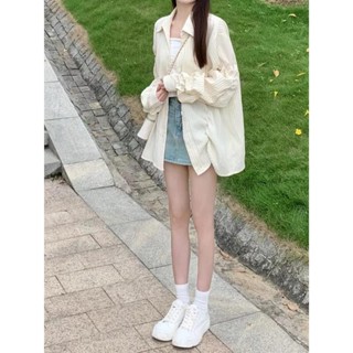 【甜栗子 衣櫥】法式防曬襯衫 襯衫外套 棉麻襯衫上衣女 長袖襯衫 薄款外套 亞麻長袖襯衫外套 長袖上衣