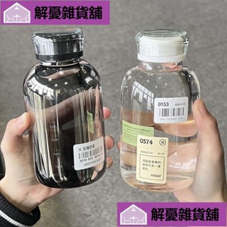 🔥限時促銷🔥美式冷飲咖啡奶茶玻璃杯雙蓋吸管杯韓式加厚大容量杯子耐熱水杯水瓶大容量水壺吸管好看水壺DILN!