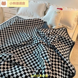 💯熱賣爆品💯毯子夏天薄款空調毯 學生宿舍薄被子ins網紅黑白棋盤格夏被可機水洗空調夏涼被單雙人